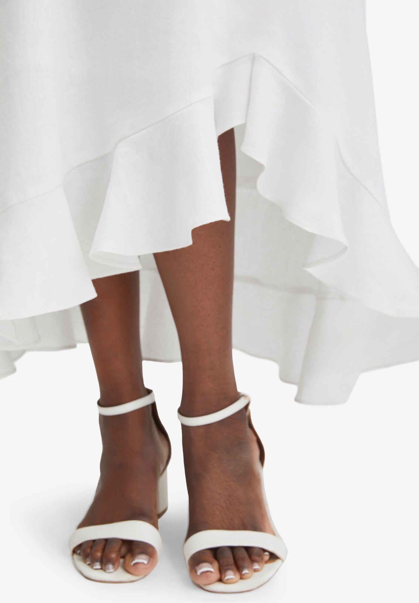 Linen Ruffle Maxi Skirt, , on-hover image number 1