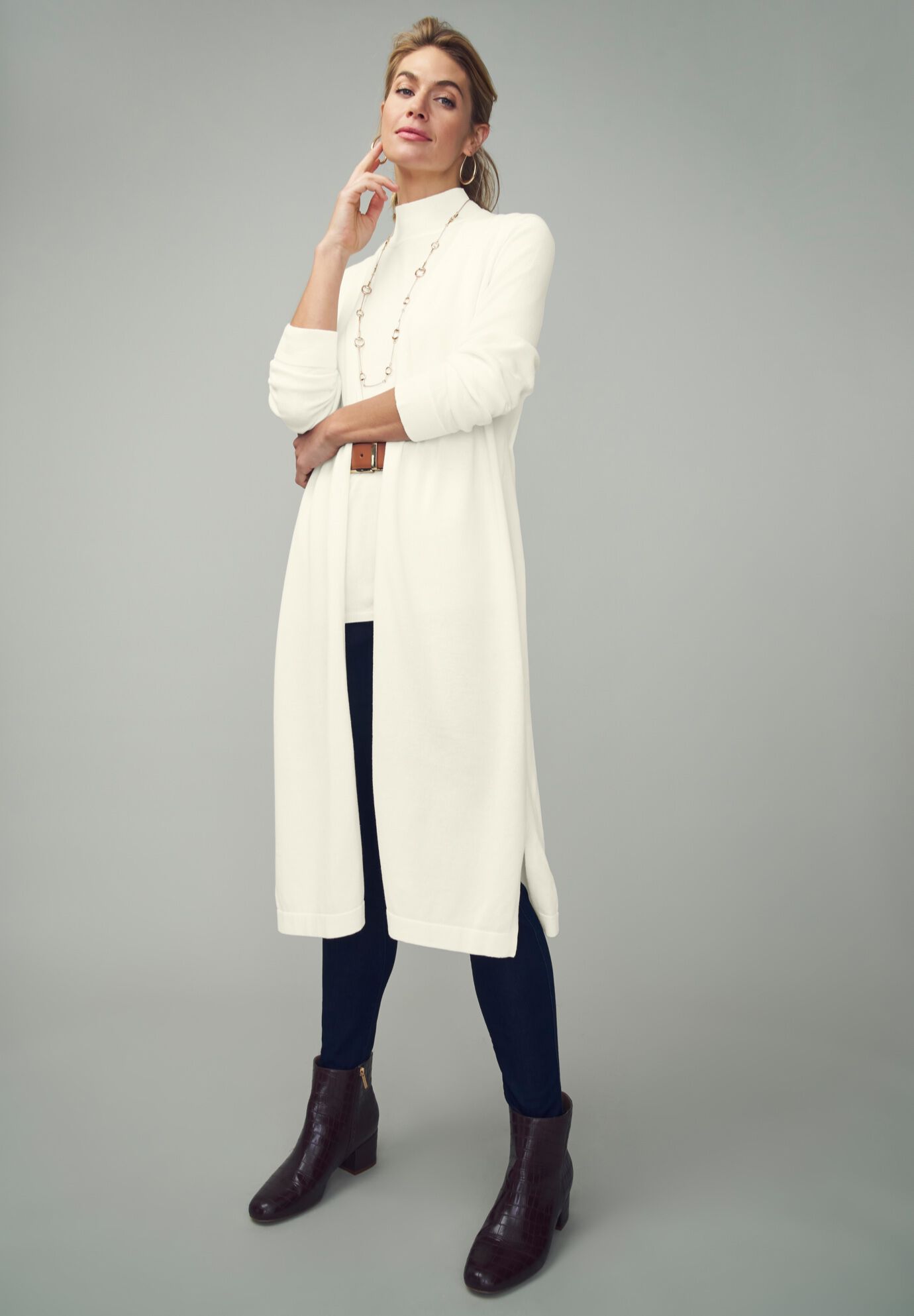 Fine Gauge Duster Cardigan, , alternate image number 2