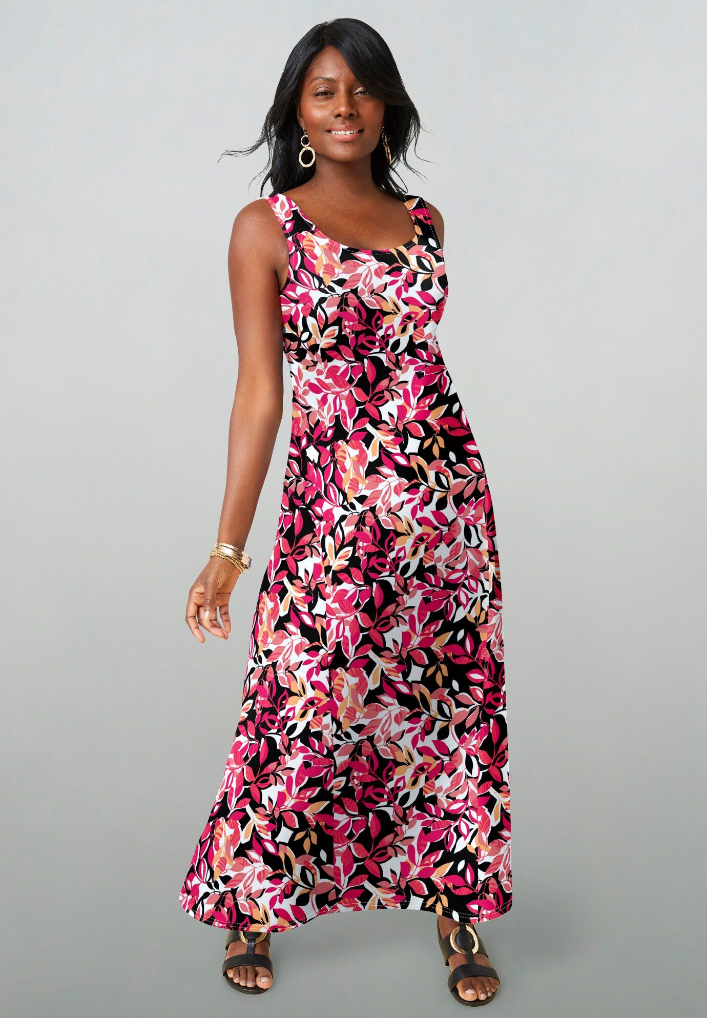 Stretch Cotton Tank Maxi Dress