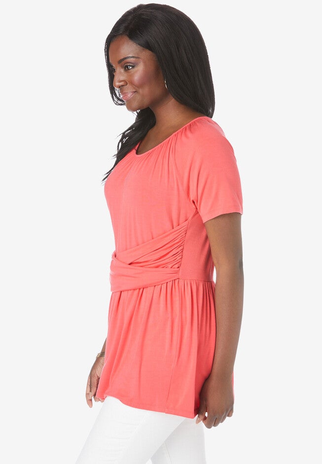 Scoop-neck Wrap Tunic, , alternate image number null