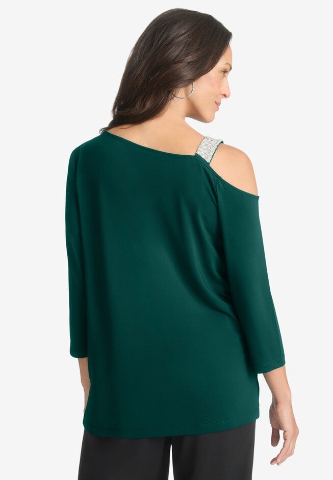 Embellished One Shoulder Top, , on-hover image number null