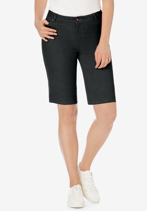 5-Pocket Denim Shorts, BLACK, hi-res image number null