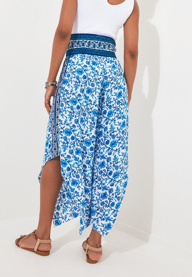 Flowy Crop Beach Pant, BLUE FLORAL, alternate image number null