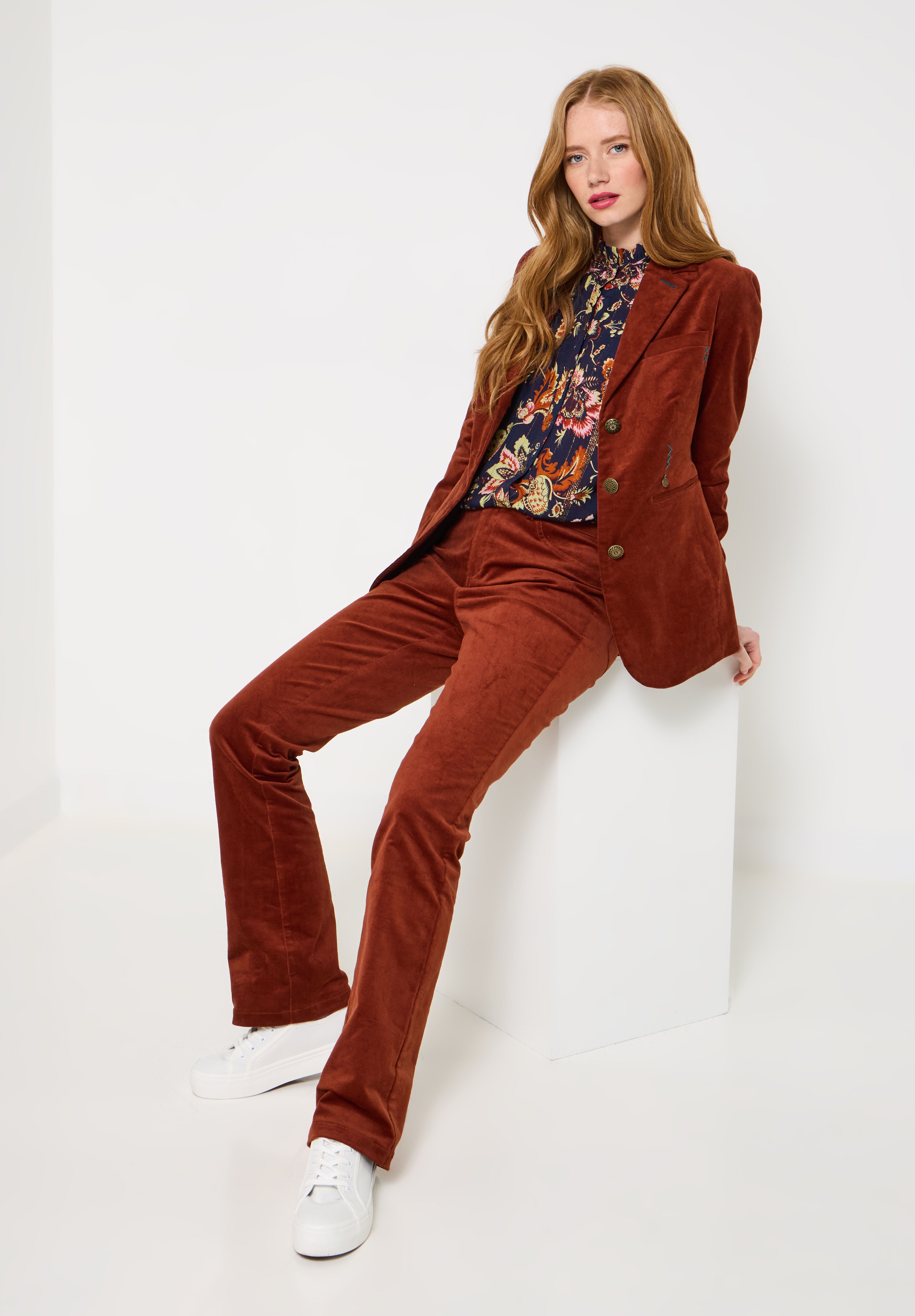 Moleskin Blazer, RUST, alternate image number 6