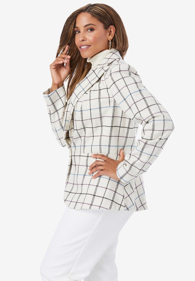 Wool-Blend Peplum Blazer, , alternate image number 2