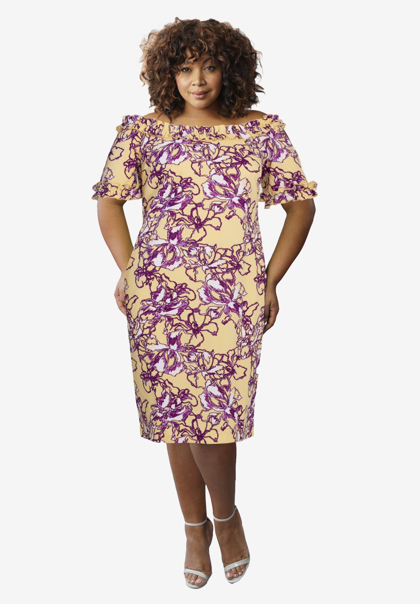 Misses Size Floral Midi Dress | OneStopPlus