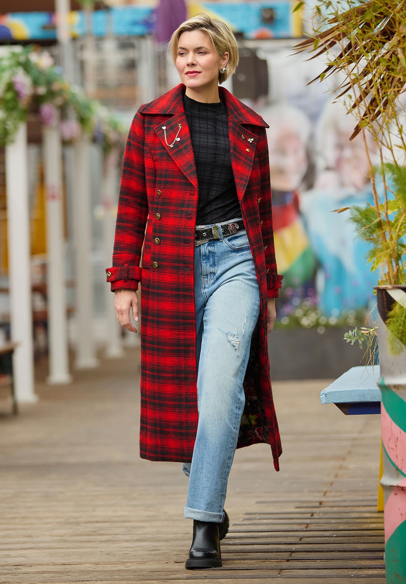 Wool-Blend Double Breasted Coat