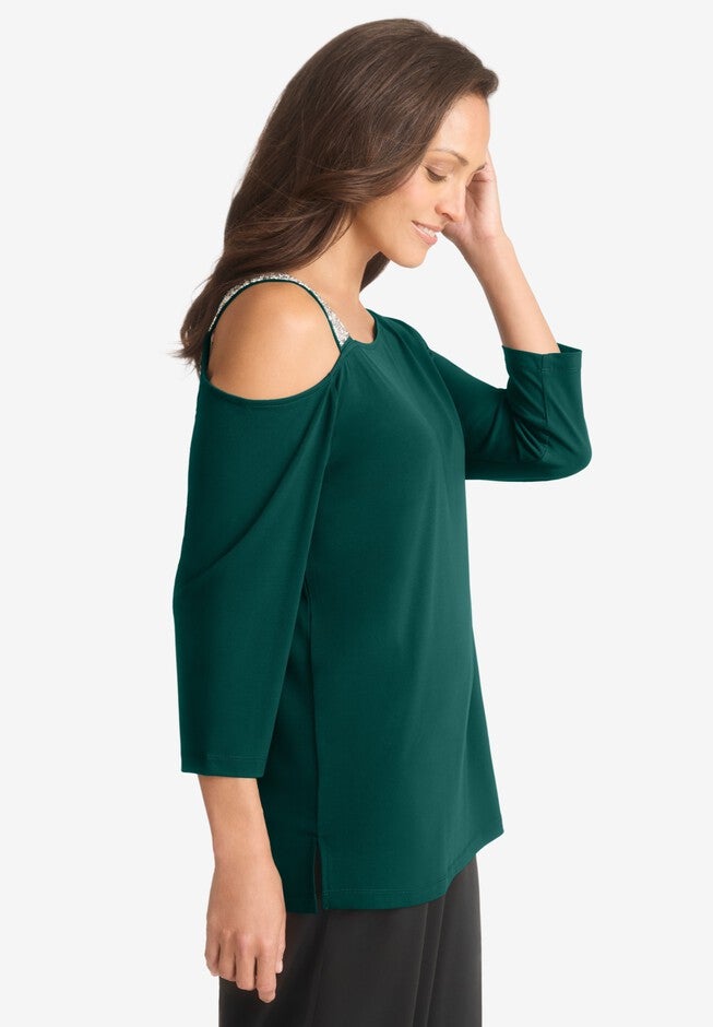 Embellished One Shoulder Top, , alternate image number null