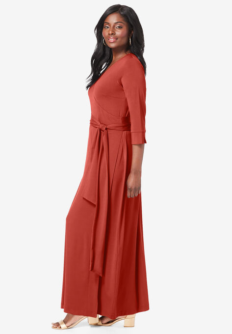 Faux Wrap Maxi Dress, , alternate image number null
