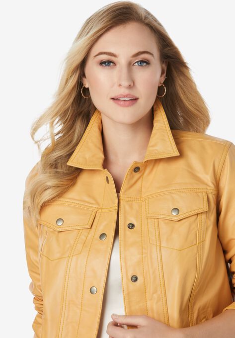 Denim Style Leather Jacket, , alternate image number null