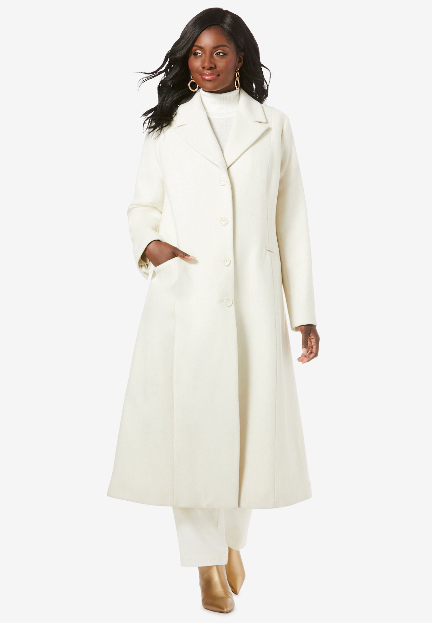 Long wool coat womens plus size clearance