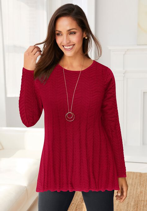Chevron Fit & Flare Sweater, , alternate image number null