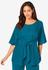 Tie-Front Tunic, DEEP TEAL, hi-res image number null