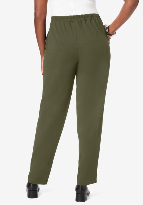 Knit Crepe Straight Leg Pants, , on-hover image number null