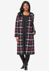 Jacquard Duster, BLACK KNIT PLAID, hi-res image number null