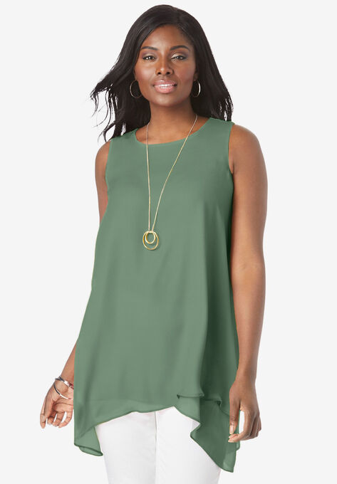 Crinkled Tunic, OLIVE DRAB, hi-res image number null