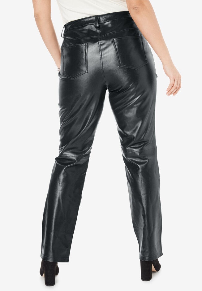 Straight Leg Leather Pants, , on-hover image number 1