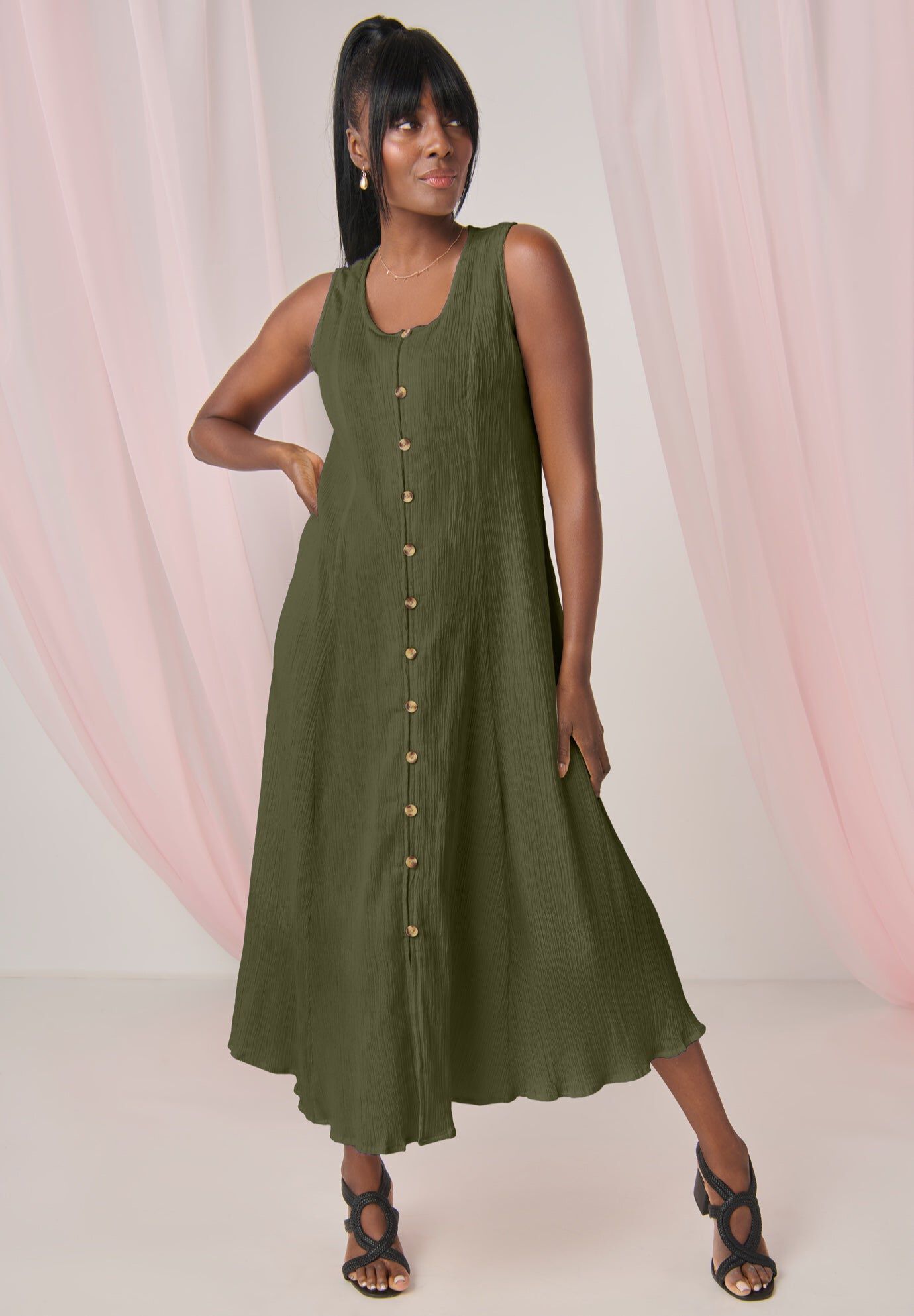 Button Down Gauze Dress