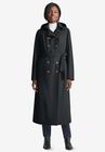 Double Breasted Long Trench Coat, BLACK, hi-res image number null