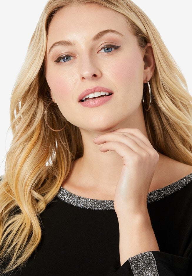 Boatneck Shimmer Tunic, , alternate image number 3