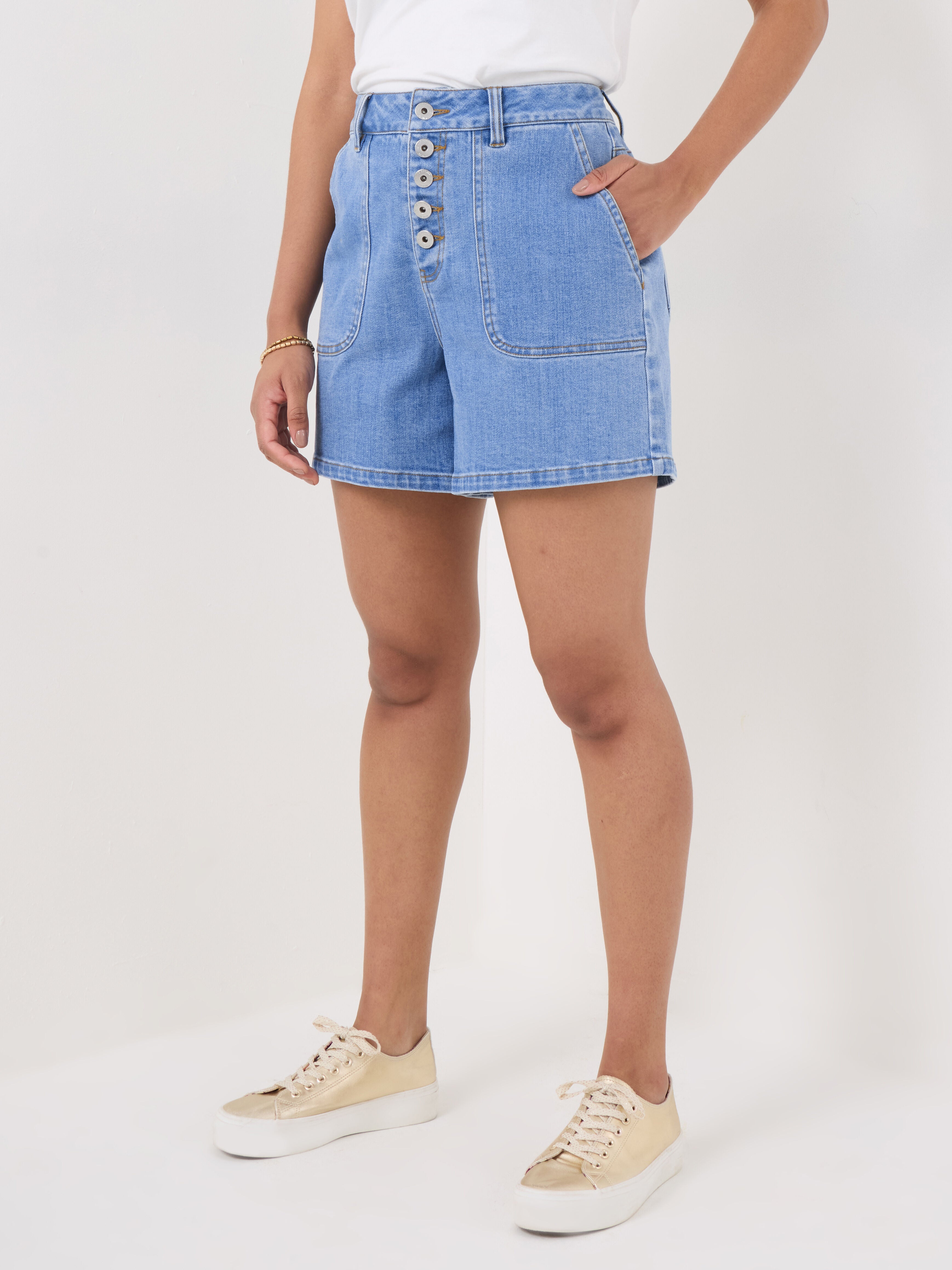 Mom Jean Shorts, LIGHT BLUE, alternate image number 2