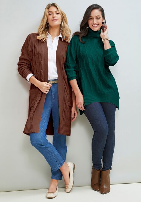 Cable Duster Sweater, , alternate image number null