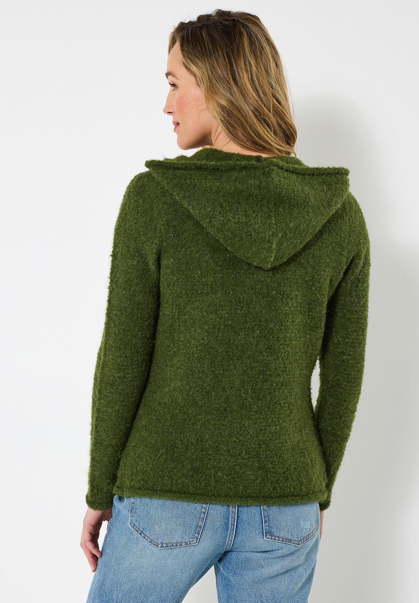 Hooded Sweater Jacket, MOSS, on-hover image number 1