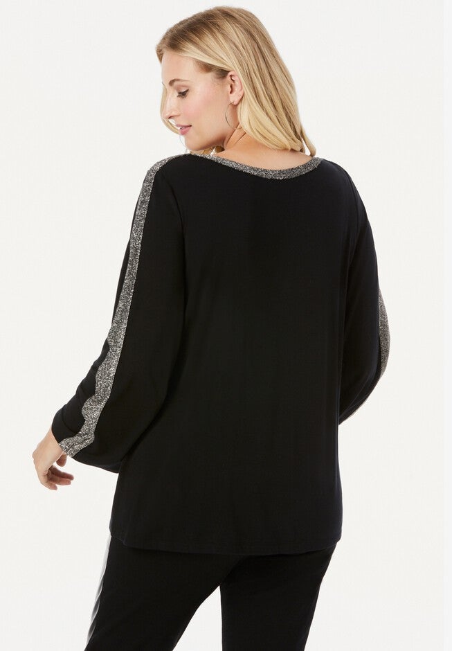 Boatneck Shimmer Tunic, , on-hover image number 1