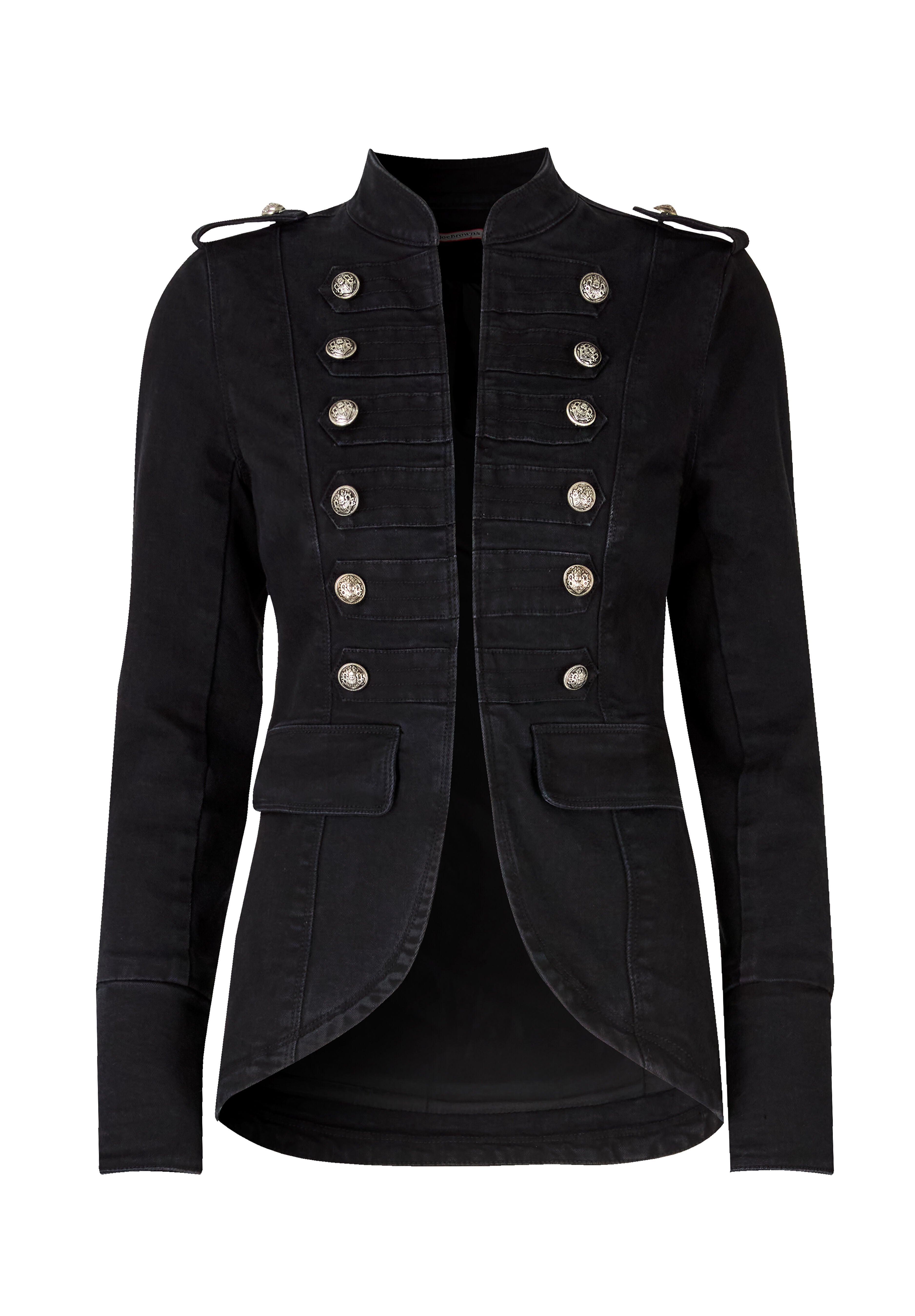 Denim Military Jacket, BLACK, alternate image number 3