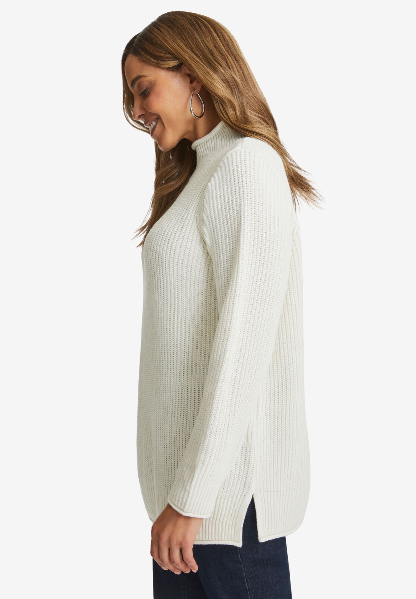 Rollneck Shaker Sweater, , alternate image number 2