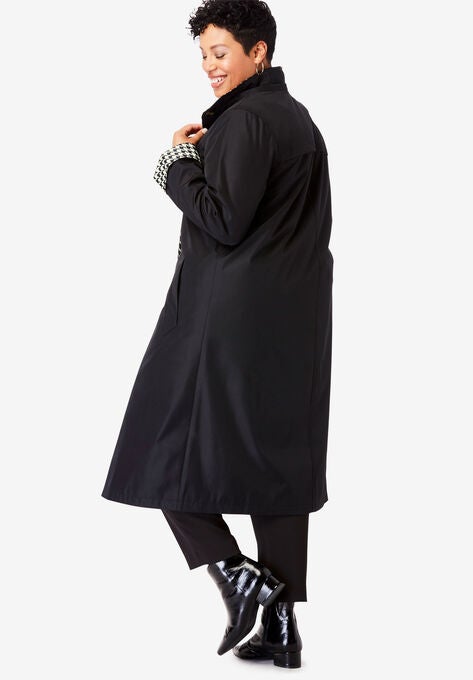 Contrast Hood Raincoat, , alternate image number null