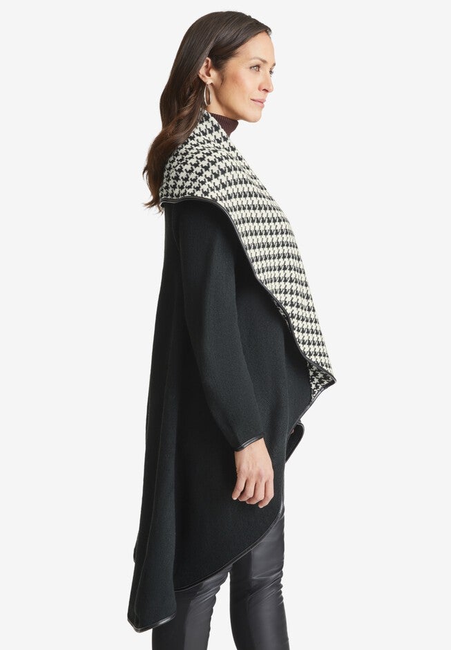 Faux Leather-Trim Sweater, , alternate image number 2