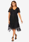 Lace Handkerchief Dress, BLACK, hi-res image number null