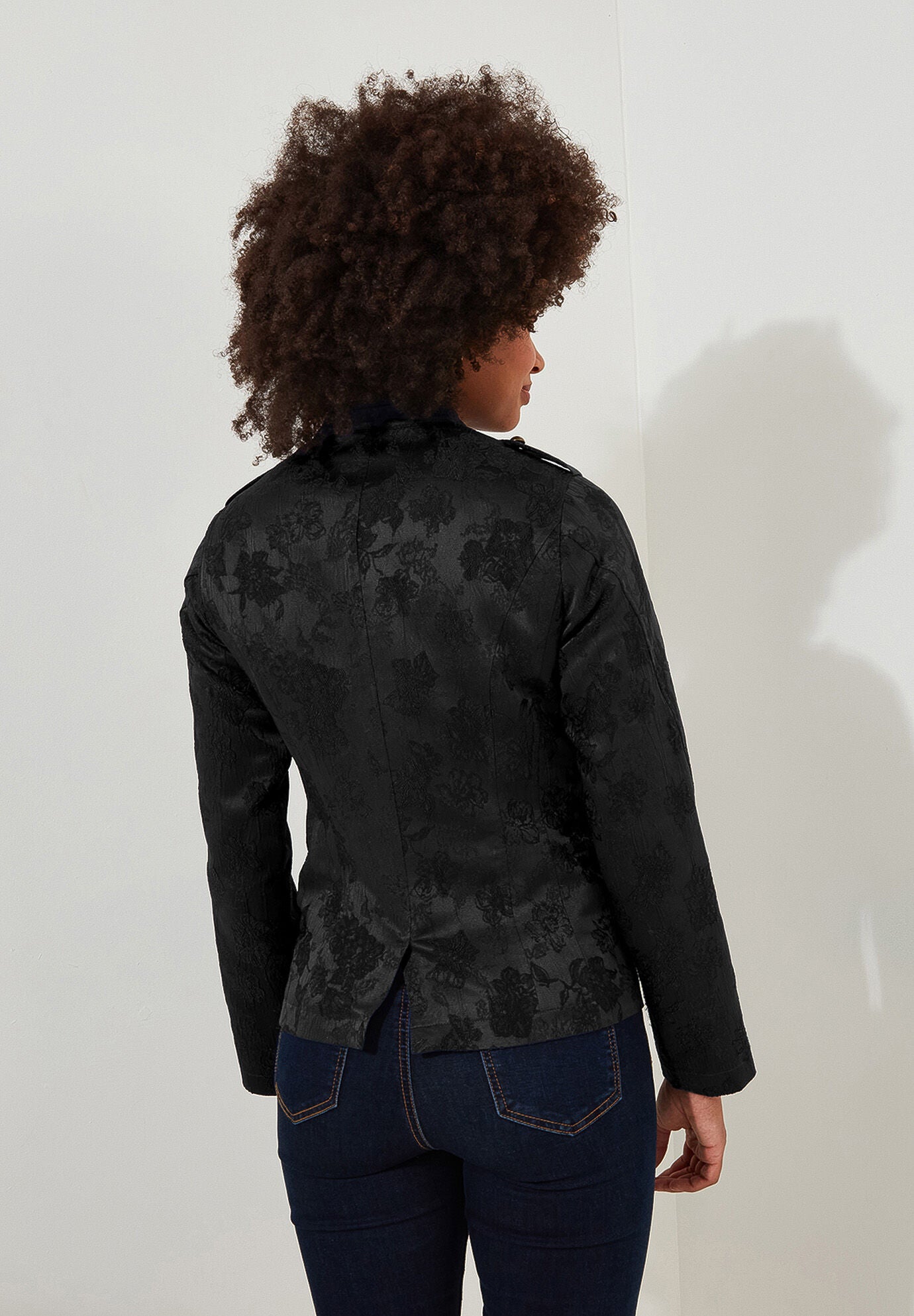 Refined Military Jacket, BLACK, alternate image number 2