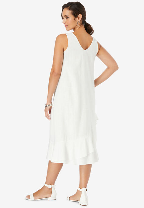 Linen Flounce Dress, , on-hover image number null