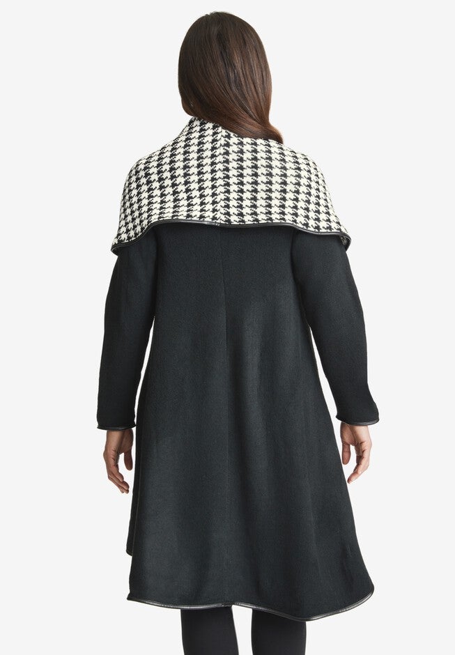 Faux Leather-Trim Sweater, , on-hover image number 1
