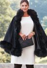 Faux Fur Trim Cape, , alternate image number null