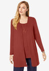 Open-Front Cardigan, RED OCHRE, hi-res image number 0