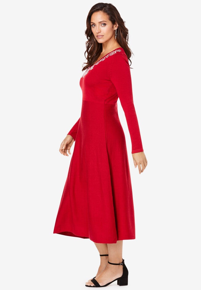 Embellished Sweater Dress, , alternate image number 2