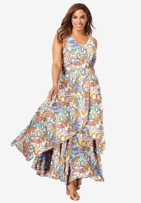 Flyaway Maxi Dress, MULTI PAINTERLY PAISLEY, hi-res image number null