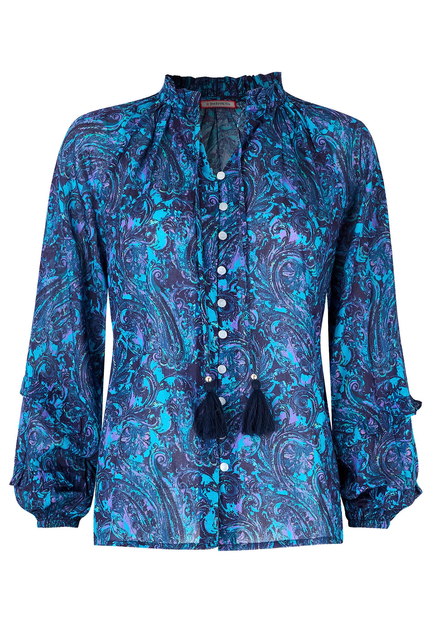 Boho Tassel Blouse, BOHO WATERCOLOR PAISLEY, alternate image number 3