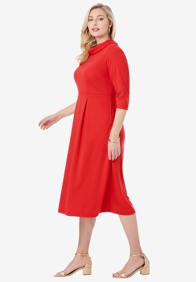 Stand Collar Dress, , alternate image number 2