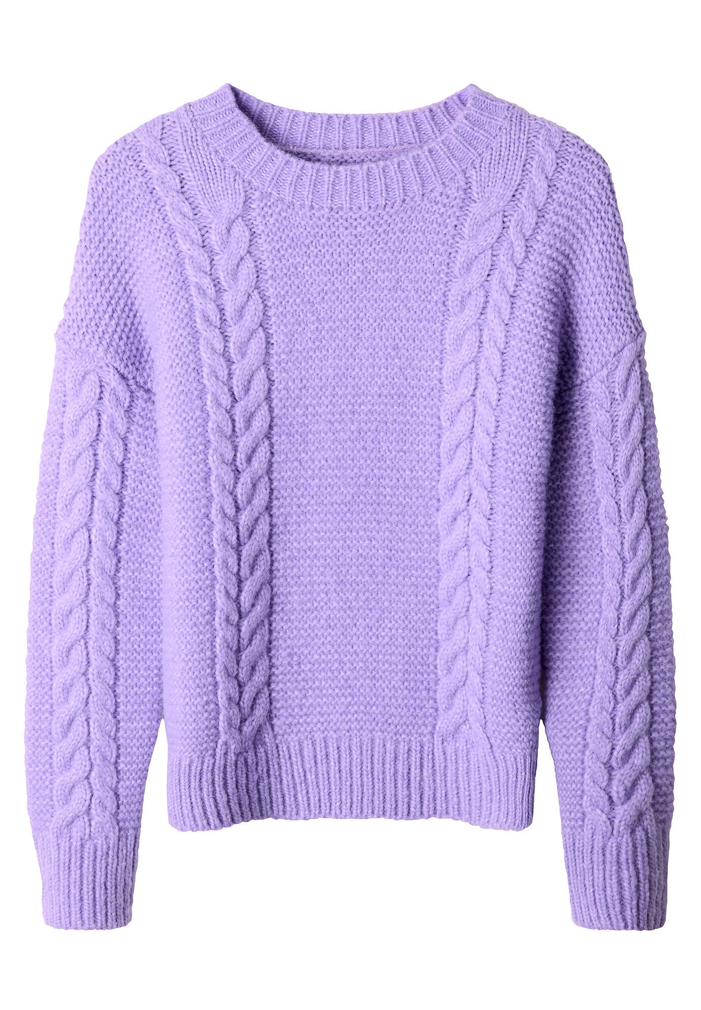 Chunky Cable Pullover, LILAC, alternate image number 4