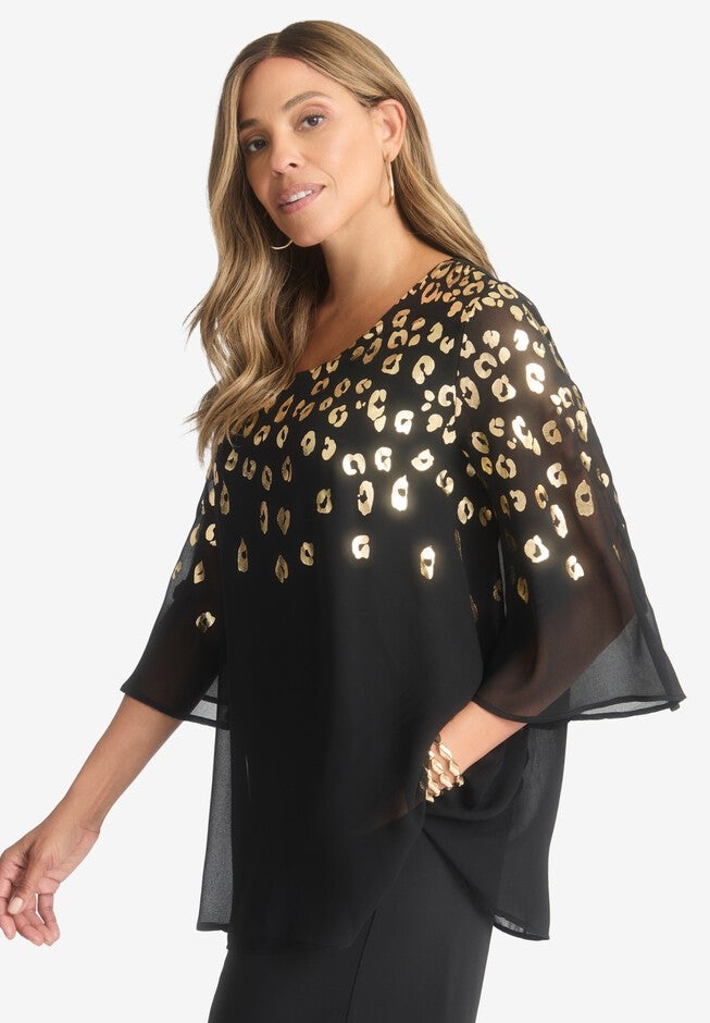 Georgette Flutter Top, , alternate image number null