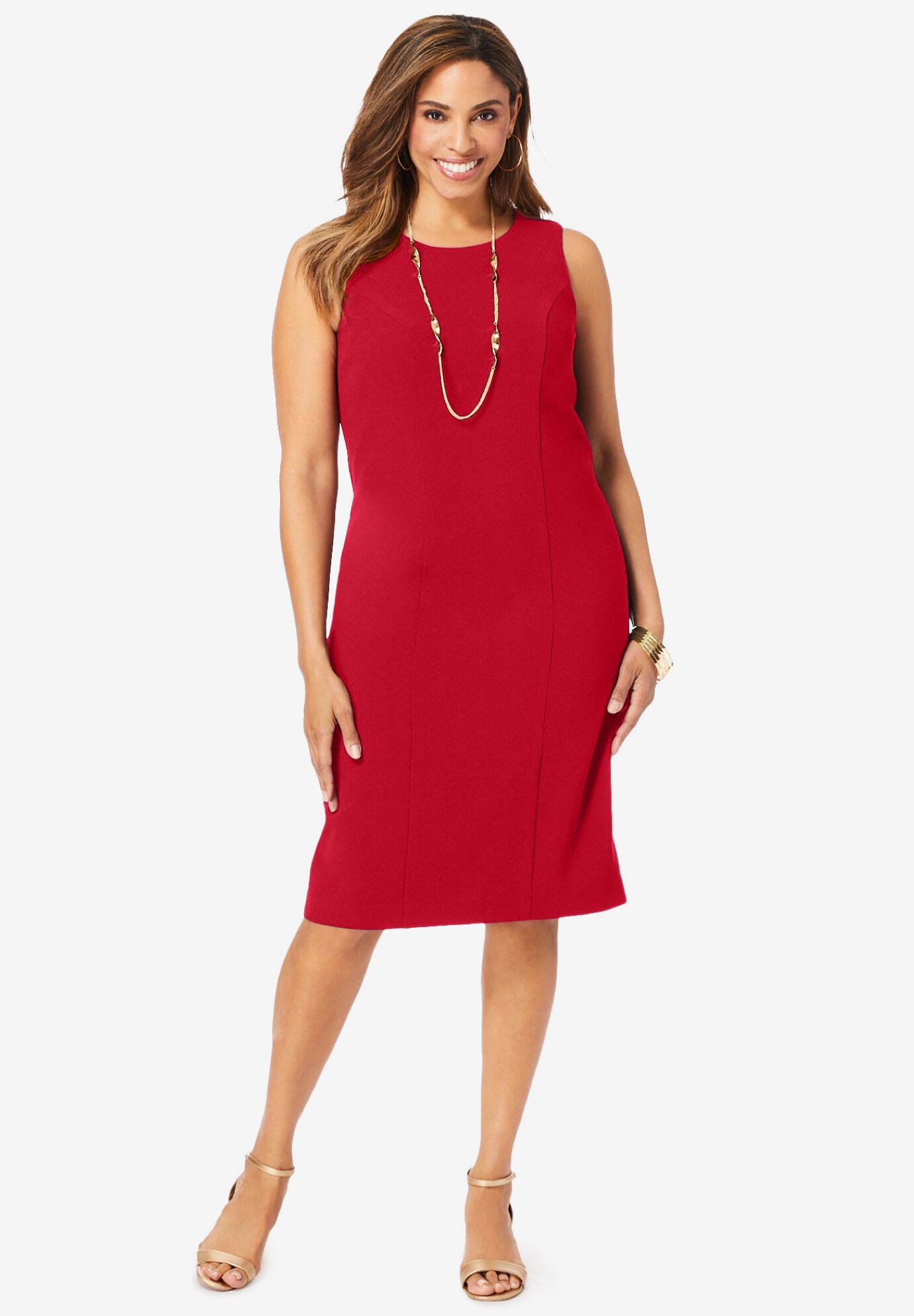 Stretch Crepe Single-Breasted Jacket Dress, , alternate image number 2