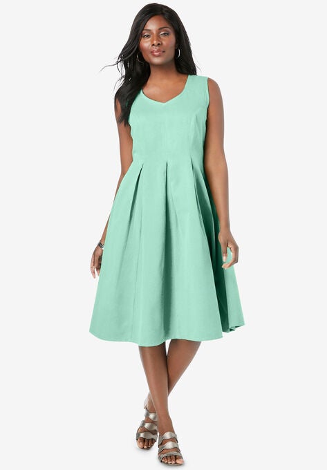 Cotton Denim Dress, MINT SORBET, hi-res image number null