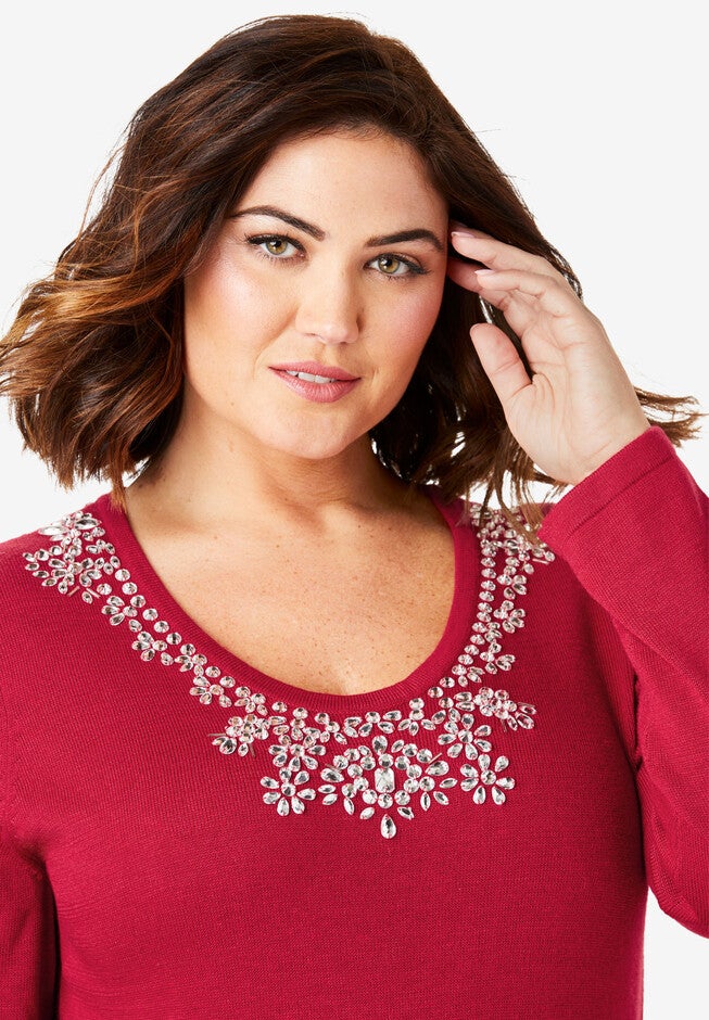 Embellished Sweater Dress, , alternate image number 3