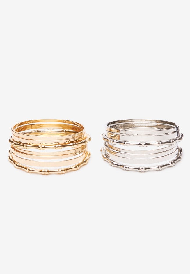 Bangle Bracelet Set, SILVER, hi-res image number null
