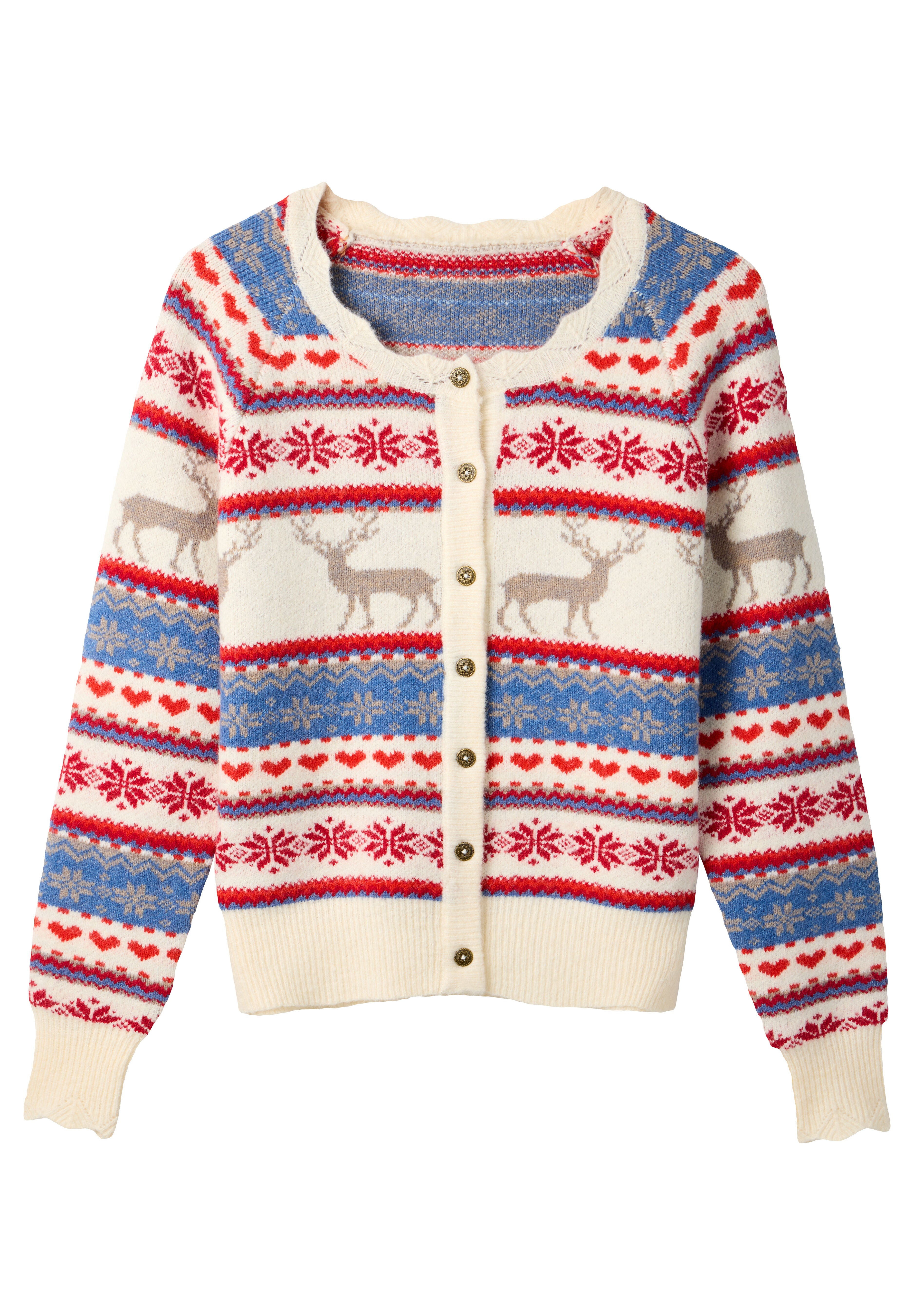 Novelty Reindeer Cardigan Sweater, REINDEER, alternate image number 3