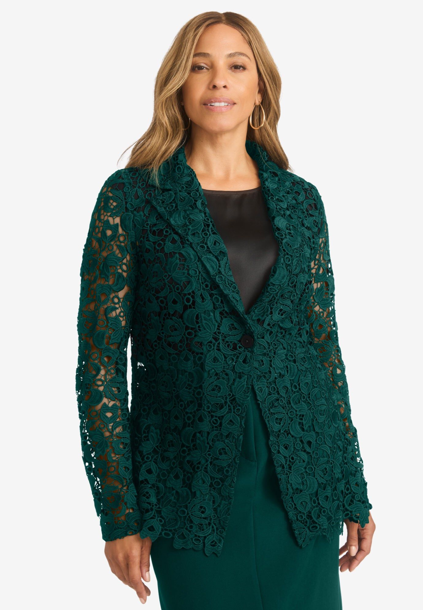 Lace Blazer, EMERALD GREEN, hi-res image number 0